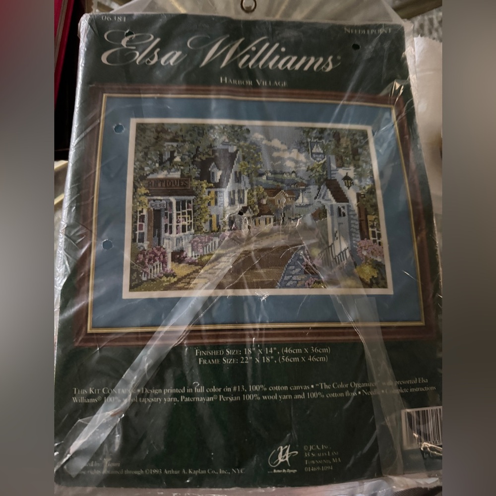 JCA Elsa Williams Harbor Village Needlepoint Kit 14x10 in 1993 Arthur Kaplan Vtg